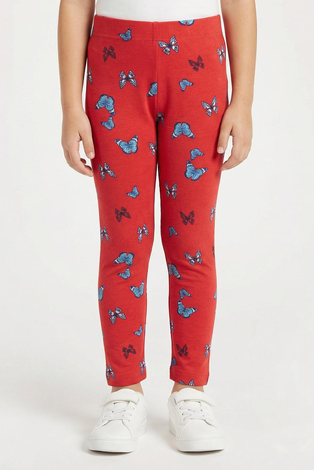 Girls Butterfly Print Leggings | Soft Stretch Cotton Pants for Kids