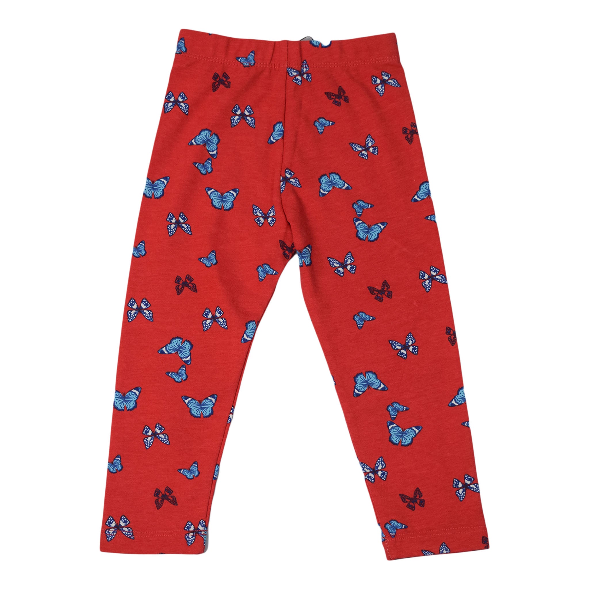 Girls Butterfly Print Leggings | Soft Stretch Cotton Pants for Kids