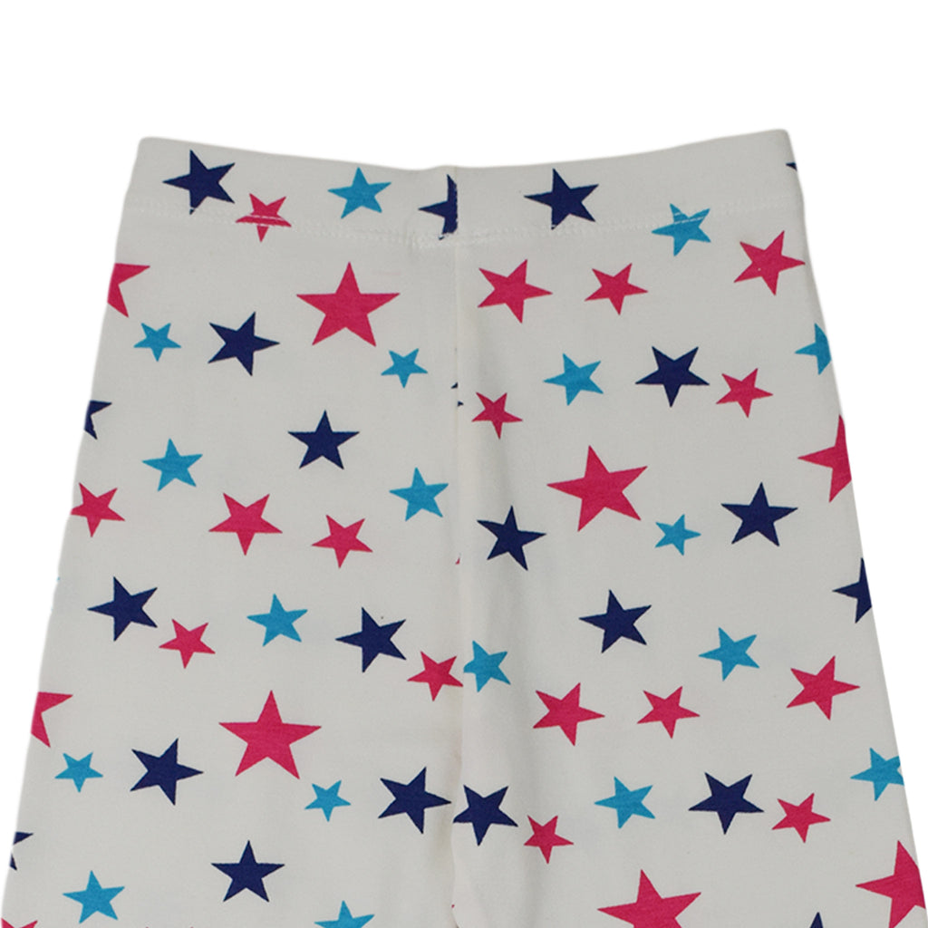 Girls Star Print Leggings | Soft Stretch Cotton Pants for Kids