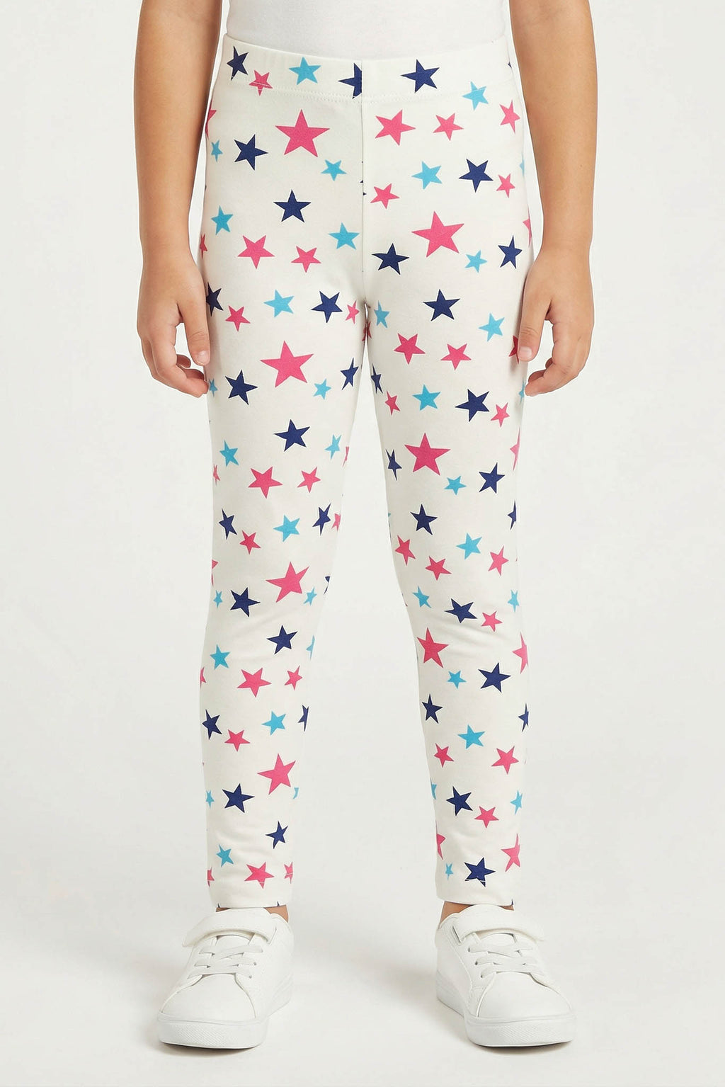 Girls Star Print Leggings | Soft Stretch Cotton Pants for Kids