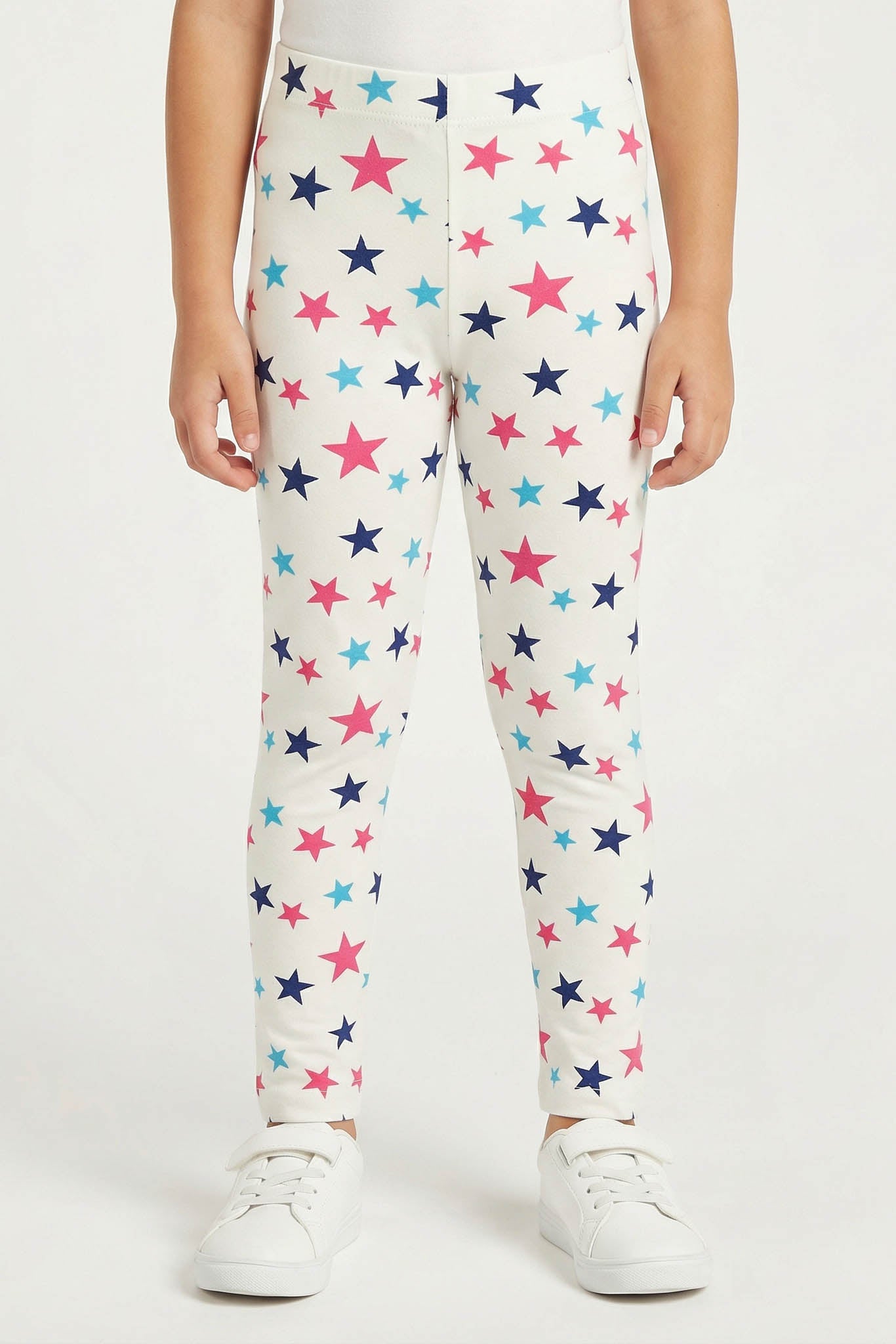 Girls Star Print Leggings | Soft Stretch Cotton Pants for Kids