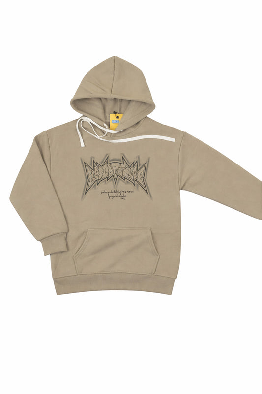 Neutral Brown Graphic Print Hoodie | Oversized Fit