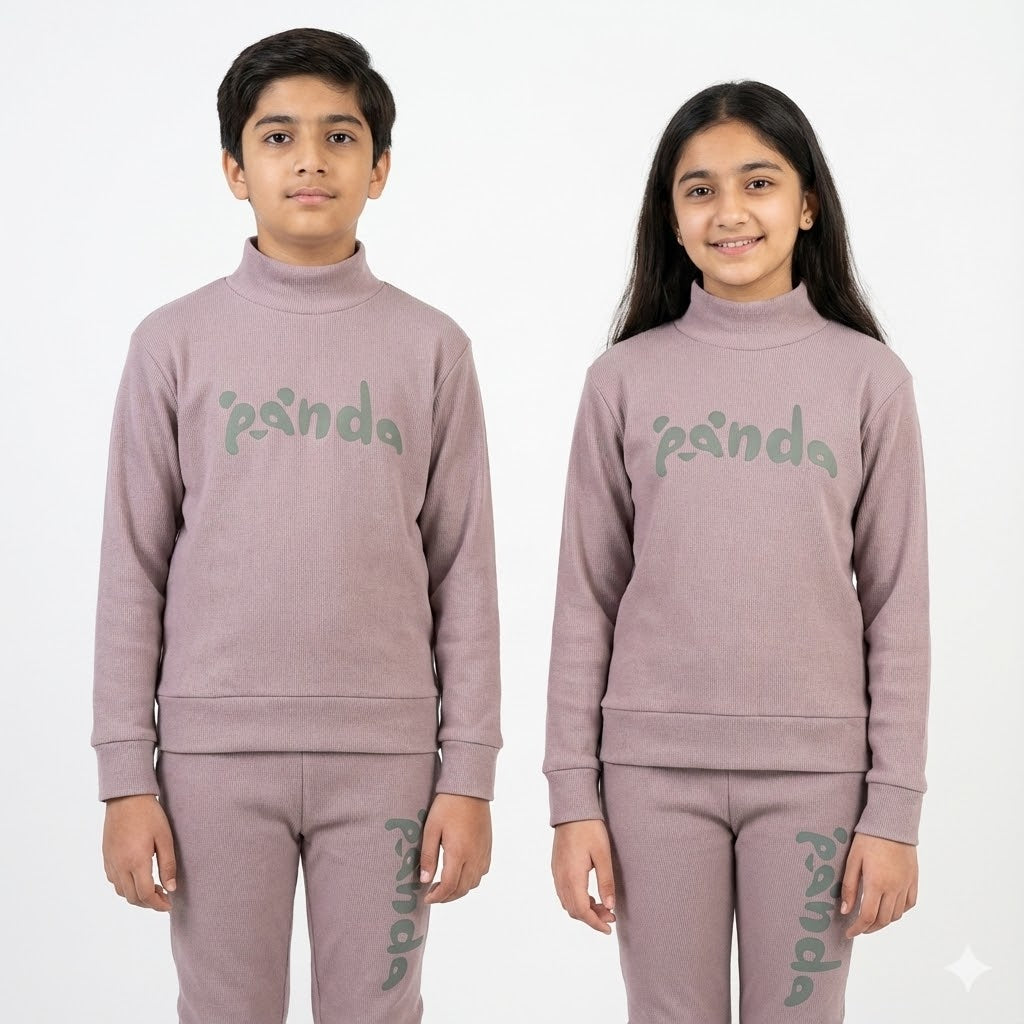 Unisex KIDIS Panda Co-ord Suit in Mauve Pink